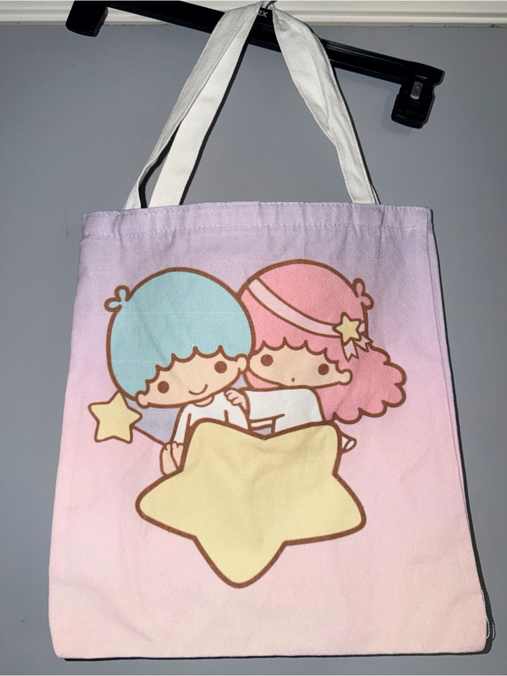 ⭐️NWOT Pink Pastel Little Twin Stars Canvas Tote Bag